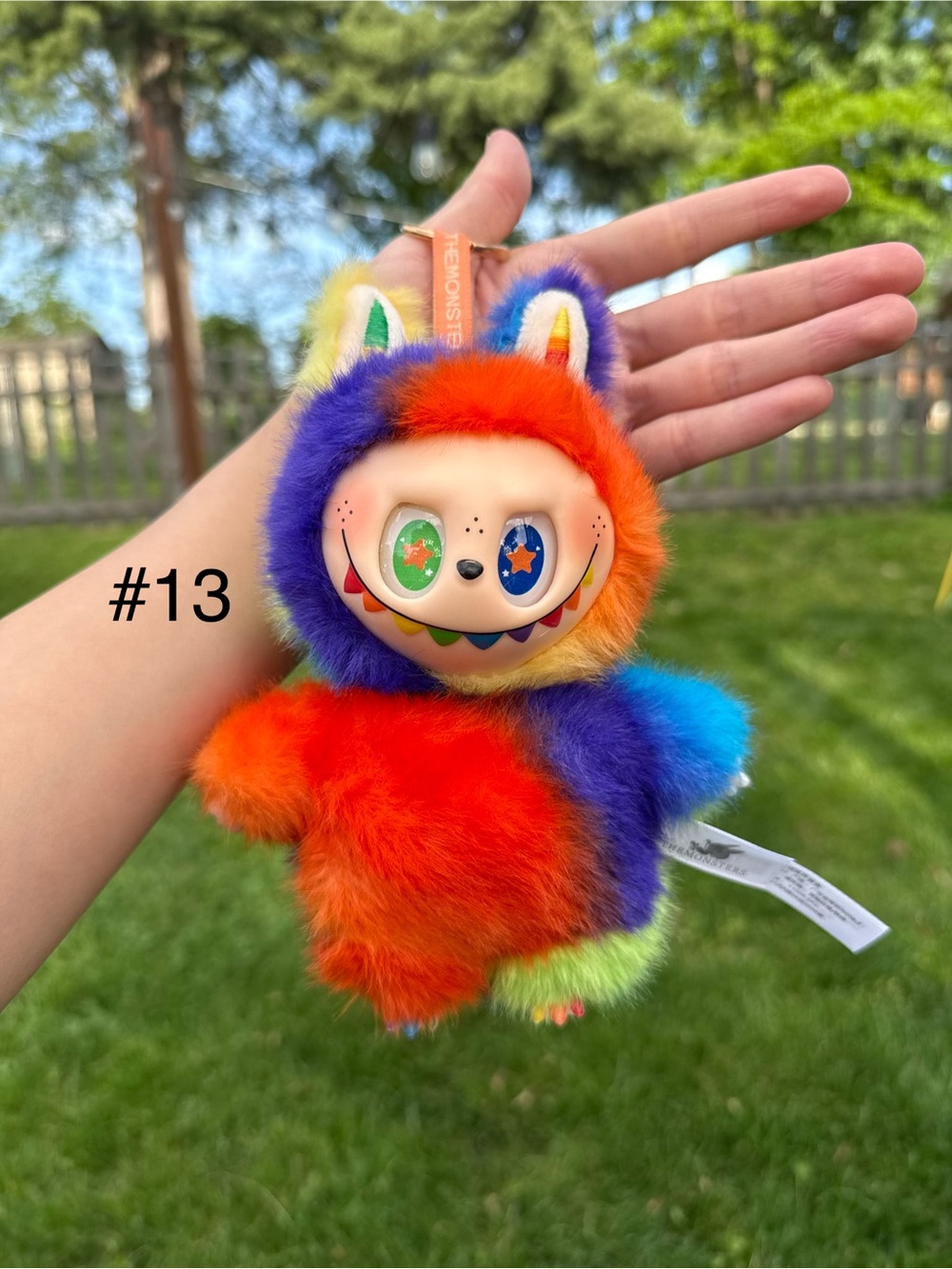 Plush Rainbow Labubu Monster Keychain - Multicolor Kids Toy